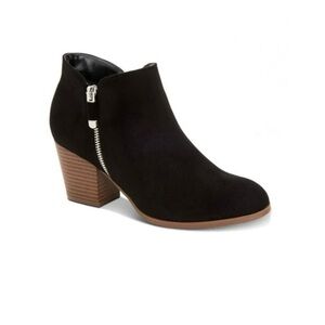 Style & Co. Black Ankle Booties with Wood Heel Size 5